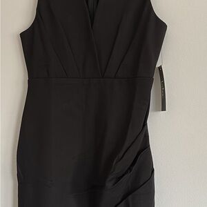 Lulu's Black Sleeveless V-Neck Midi Dress